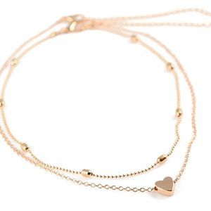 ʕ·ᴥ·ʔLayered Lover Choker Necklace Heart Pendant Chains